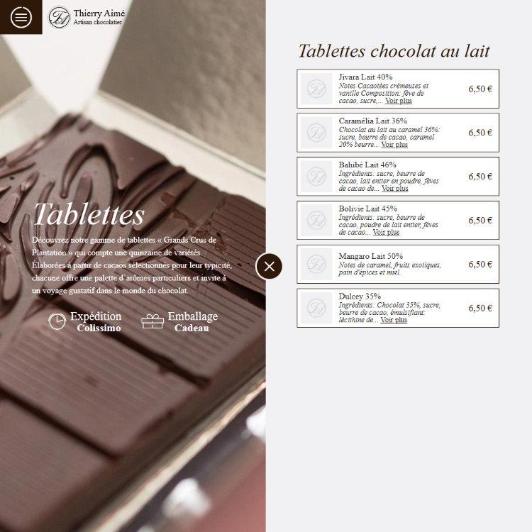 tablettes au chocolat